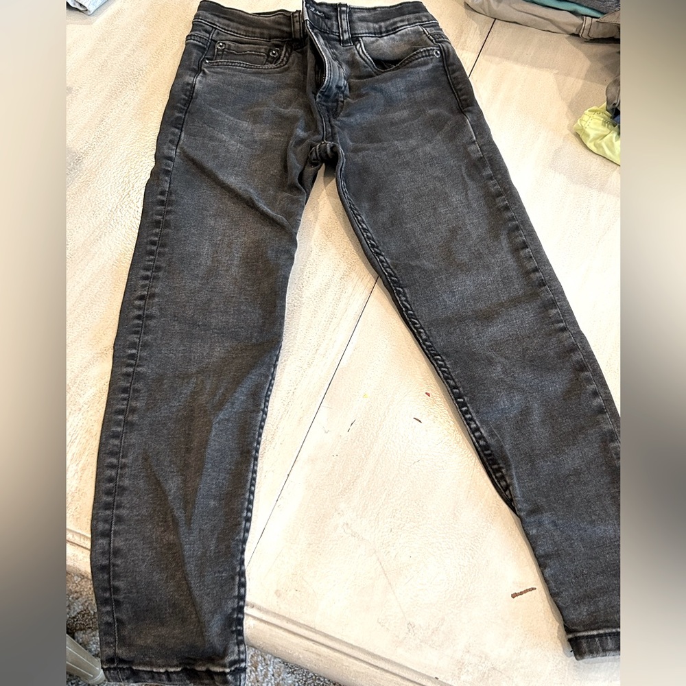 Black/gray wash Zara boys skinny fit stretch boys size 7 jeans